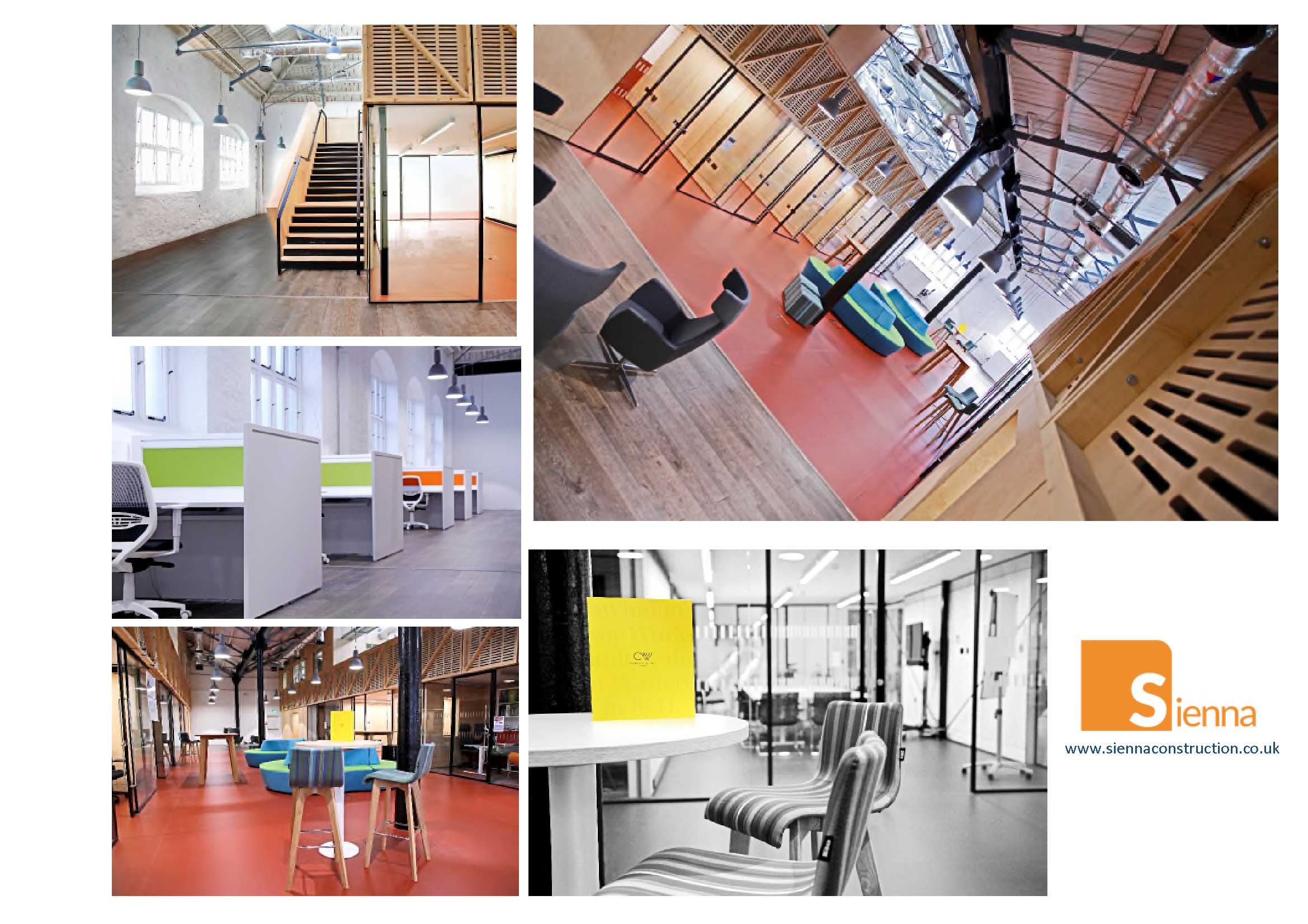 Collage of completion of photos- internal office space